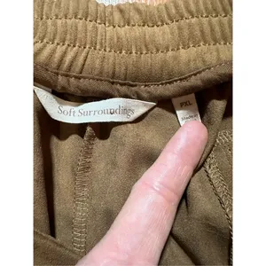 NWT Soft Surroundings Estancia Faux Suede‎ Jogger Ankle Saddle Brown Sz PXL thumbnail 5