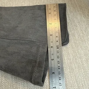Grey faux Suede Over the Knee Boots Block Heel OTK Charcoal Long Tall Boots 9 thumbnail 11