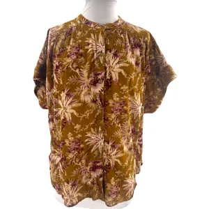 Anthropologie‎ Pilcro Short Sleeve Batwing Floral Button Up Blouse S/M thumbnail 4