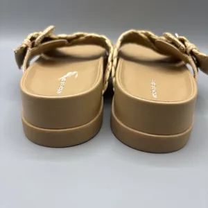 Marc Fisher Welti Slides Size 8.5 Mules Woven Raffia Buckle Boho Platform Sandal thumbnail 9