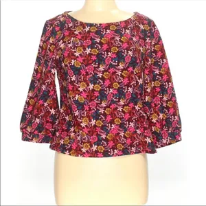 Anthropologie Maeve Floral Print Puff Sleeve Top NWT Size Medium thumbnail 5