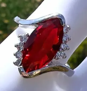 Red Marquise Statement Ring Red thumbnail 1