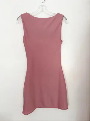 Missguided Mauve Pink Satin Sleeveless Boat dress thumbnail 4