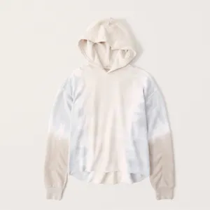 Abercrombie & Fitch Light Blue and Cream Tie-Dye Hoodie thumbnail 2