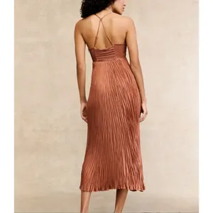 A.L.C. Frank Copper Slip Dress Size 8 Pleated Party Special Occasion Designer $750 thumbnail 2