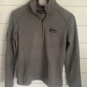 Patagonia Women’s Gray Micro Fleece Quarter Zip Gray Jacket size Small 🦋 thumbnail 2