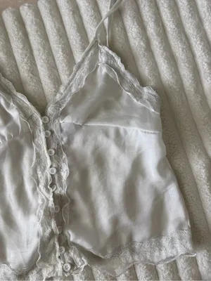 Princess Polly White Satin Lace-Trim Button Cami thumbnail 3