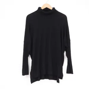 Aerie Womens Black Turtleneck Oversized Knit Sweater Side Slit Size M thumbnail 2