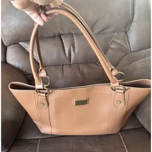 Frye Tote Bag Vegan Leather Camel Brown Large Oversized Carryall Faux Leather thumbnail 2