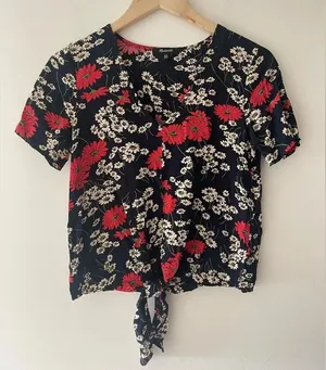 Madewell Women's Hillside Daisies Knot Tie Front‎ Top Floral Print thumbnail 1