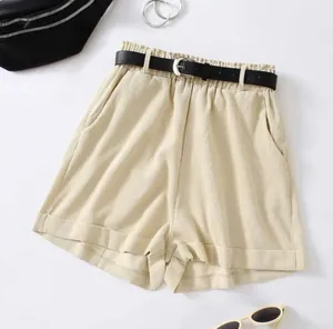 SheIn Light Beige Cream Wide Leg Corduroy Baggy High Waisted Shorts Size Large thumbnail 1