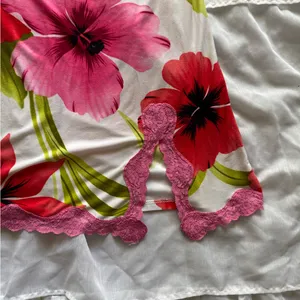 Bisou Bisou Y2K Tropical Flower Chemise with Lace Trim thumbnail 7