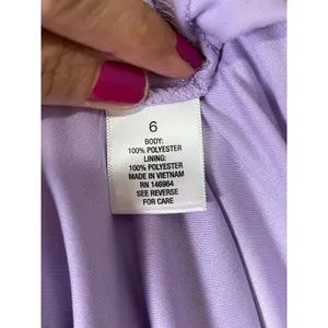 Floral Cowl Neck Midi Dress Lavender Sleeveless A-Line Garden Party Size 6 thumbnail 6