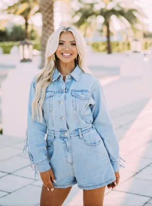 These Three Boutique Denim Romper thumbnail 1