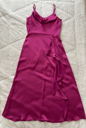 Nine West Cowlneck Maxi Satin Dress thumbnail 6