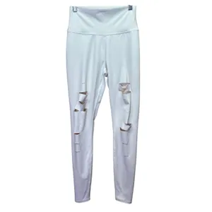 Alo Yoga White High Waist Ripped Warrior Leggings Size Small thumbnail 2
