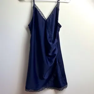 Urban Outfitters OU Large Margaux Satin Wrap Slip Dress thumbnail 2