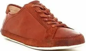 Frye Dean Artisan Low Leather Sneakers Lace Up Suede Trim Classic Brown 7.5 thumbnail 2