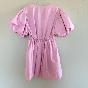 style bubblegum pink mini bubble dress puff sleeves thumbnail 5