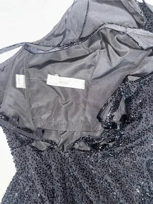 Black Beaded Evening Gown Formal Dress Size Small NWT retails $278 thumbnail 7