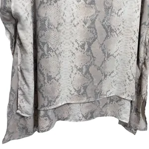 Women's Buckle Black cream snake print chiffon layered blouse top size large thumbnail 4