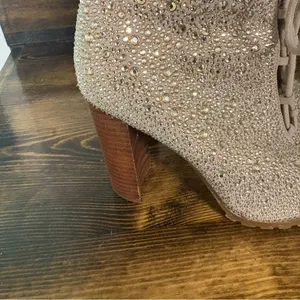 Steve Madden Illisa Rhinestone Lace‎ Up Booties Size 7.5 thumbnail 5