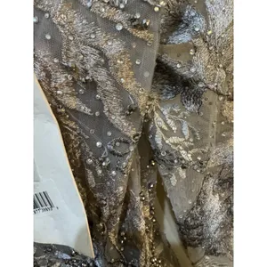 MAC DUGGAL 20214 LONG SLEEVE BEADED APPLIQUE GREY MULTI GOWN Size 6 Dress thumbnail 10