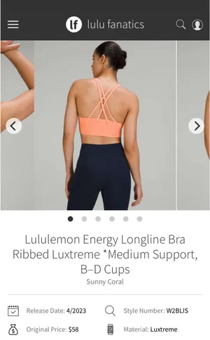 Lululemon Energy Longline Bra Ribbed *Luxtreme thumbnail 6