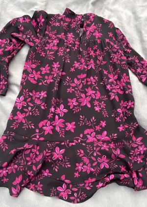 Parker Purple Floral V-neck Flounce Dress Size L thumbnail 8