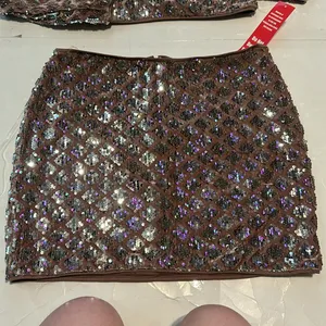 Crystal Doll Homecoming Wedding Cropped Jacket & Skirt Velvet & Sequin Muted Nwt thumbnail 2
