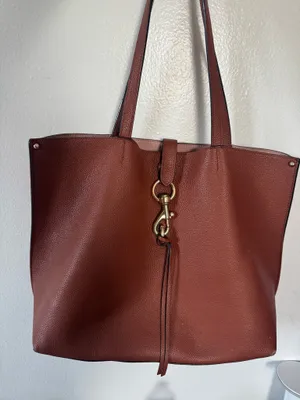 Rebecca Minkoff Megan Large Leather Tote Bag Brown thumbnail 1
