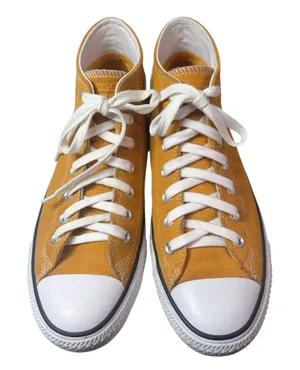 Carefully Chosen ❤️ mustard yellow Converse high tops Size W 11.5/M 9.5 thumbnail 1