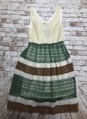 NWT Anthopologie‎ RYU Women's Lace Crochet Trim Sleeveless Feminine Dress Size S thumbnail 1