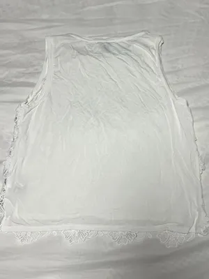 Forever 21 SZ L White Floral Lace Tank Top Coquette Feminine thumbnail 3