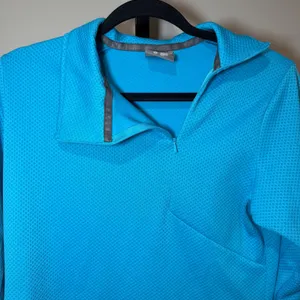 Salomon Asymmetrical‎ Zip Motomesh Pullover Blue Size Medium thumbnail 2