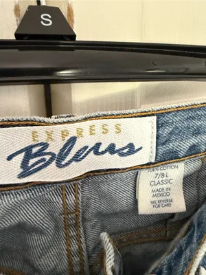 Vintage Express Women's Blue Jeans Straight Skinny High Waisted Size 7/8 Long thumbnail 5