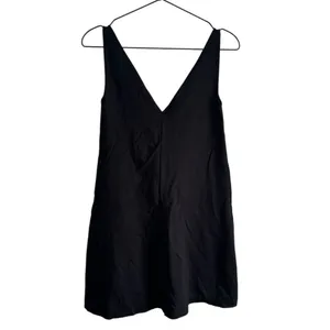 Everlane The‎ Deep V-Neck A-Line Mini 00 Black Dress thumbnail 5