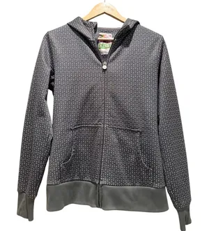 Burton‎ Dry Ride Green Polka Dot Full Zip Hooded Sweatshirt Size Medium thumbnail 1