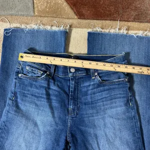 7 For All Mankind Raw Hem Wide Leg Jeans Womens 31 Blue High Rise AU115Y44A thumbnail 2