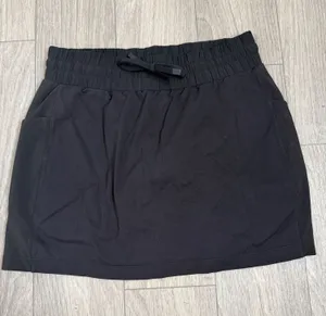 Athleta Black Drawstring Skort Size Small Built-In Shorts Zip Pocket Golf Tennis thumbnail 1