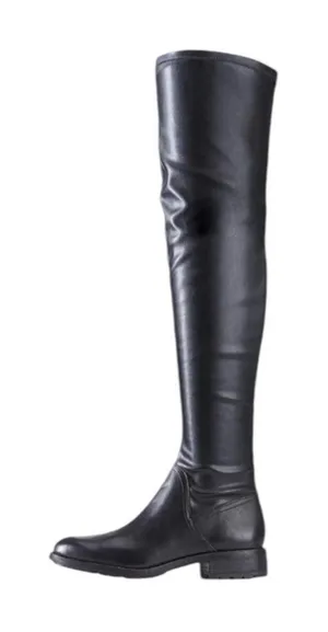 Sam Edelman Womens Remi Over The Knee Black Leather Lug Sole Grunge Boots Size 8 thumbnail 1