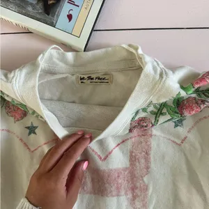 We The Free Red and White Long Sleeve Tee with Floral Embroidery thumbnail 2