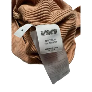 Reformation Size Small Ribbed Tie Neck Covered Back Brown‎ Bodysuit #Z4-5 thumbnail 7
