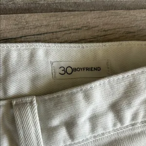 Banana Republic White Distressed Boyfriend Jeans thumbnail 3