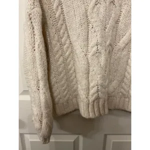 Aerie Cream Cableknit Crewneck Sweater, XS thumbnail 3