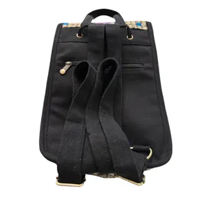 Boho Embroidered Backpack Colorful Floral Birds Drawstring Flap Bag‎ thumbnail 7