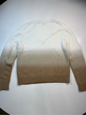Talbots 100% Cotton Neutral Ombre V-Neck Sweater thumbnail 8