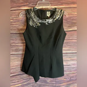 Anne Klein Black Sleeveless shirt. Size 4. NWT. thumbnail 9