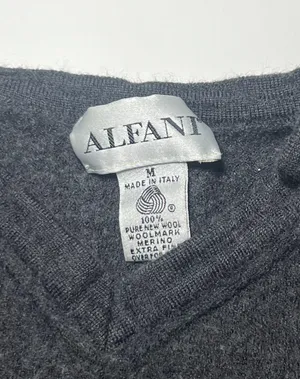 Alfani Gray Sweater Vest I Size Medium I 100% Merino Wool I Made in Italy thumbnail 3