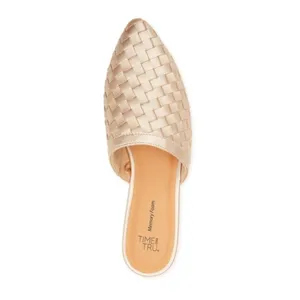 New Time & Tru Women’s Gold Woven Memory Foam Mule Sandals Size 6 NWT thumbnail 2